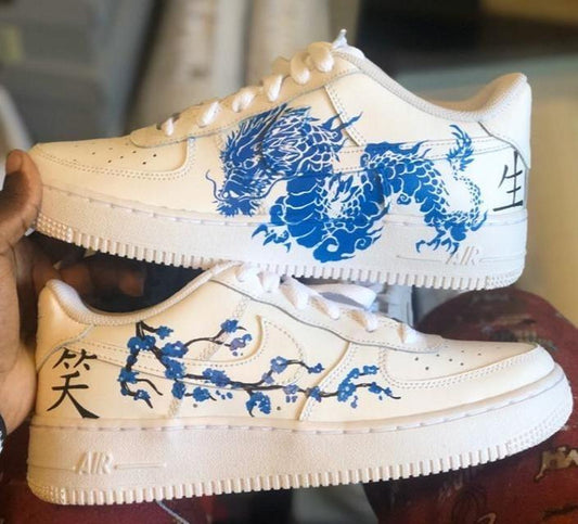 Custom Air Force 1 Drago sneakers, handmade