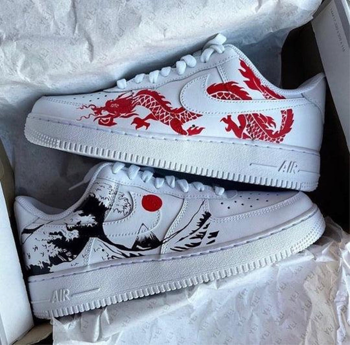 Custom Air Force 1 Drago sneakers, handmade