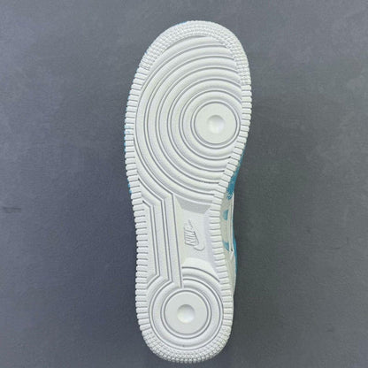Air Force 1 white purple custom sneakers, handmade