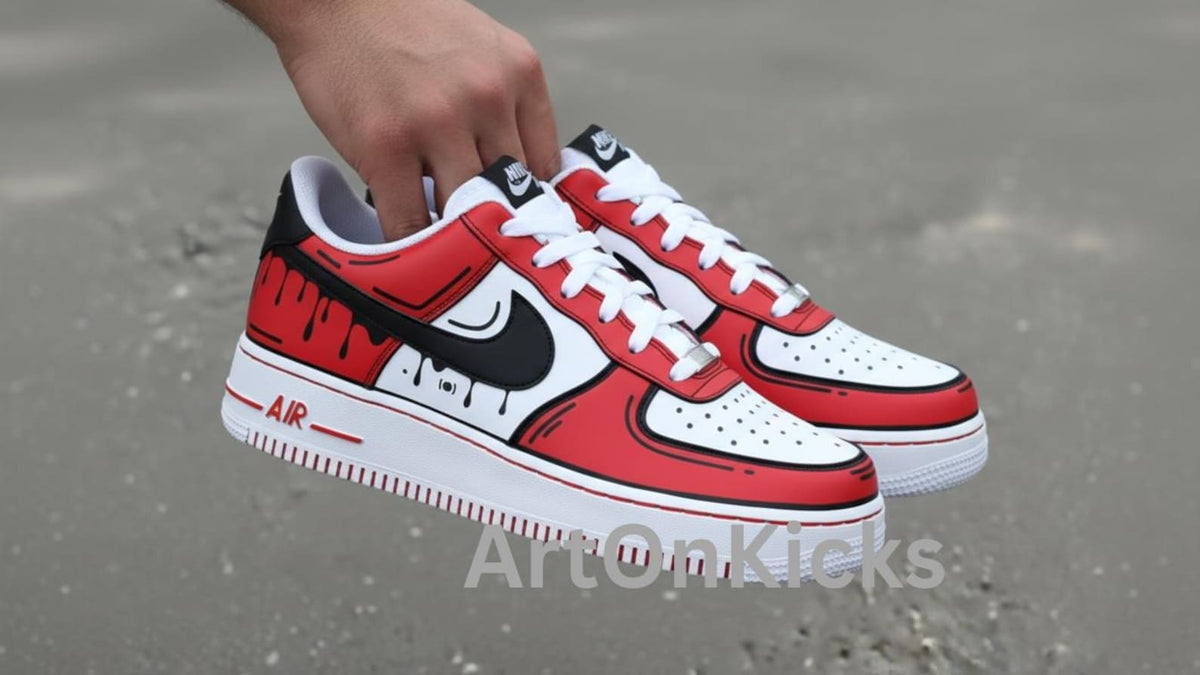 Hand-Painted Custom Air Force 1 Sneakers | Red Cartoon Shoes l Birthday Gift l Graduation Gift