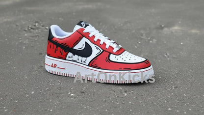 Hand-Painted Custom Air Force 1 Sneakers | Red Cartoon Shoes l Birthday Gift l Graduation Gift
