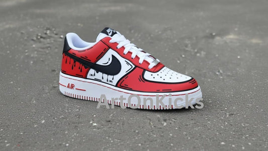 Hand-Painted Custom Air Force 1 Sneakers | Red Cartoon Shoes l Birthday Gift l Graduation Gift