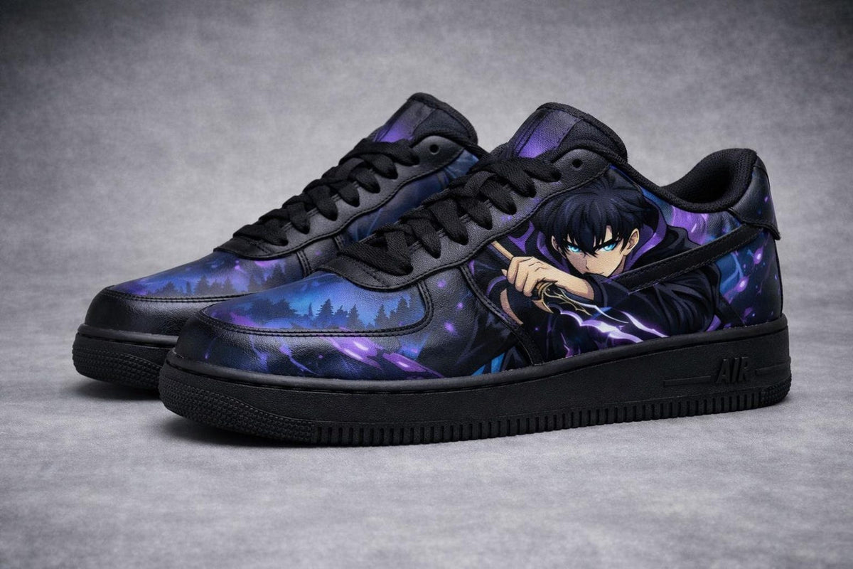 Custom Hand Painted Anime Air Force 1 Sneakers – Dark Streetwear Art