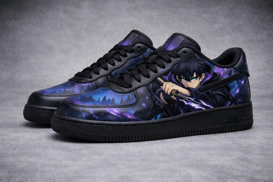 Custom Hand Painted Anime Air Force 1 Sneakers – Dark Streetwear Art