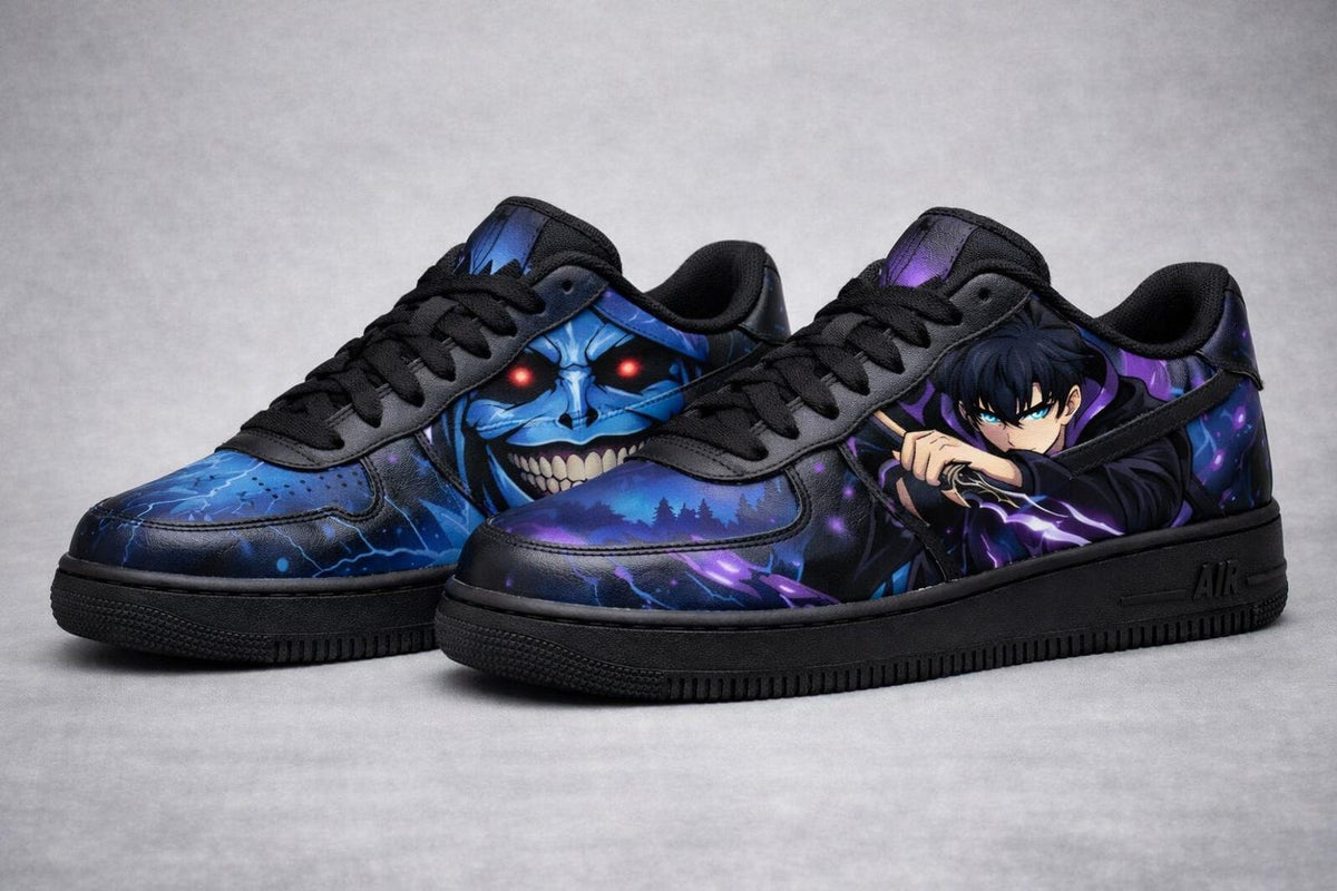 Custom Hand Painted Anime Air Force 1 Sneakers – Dark Streetwear Art