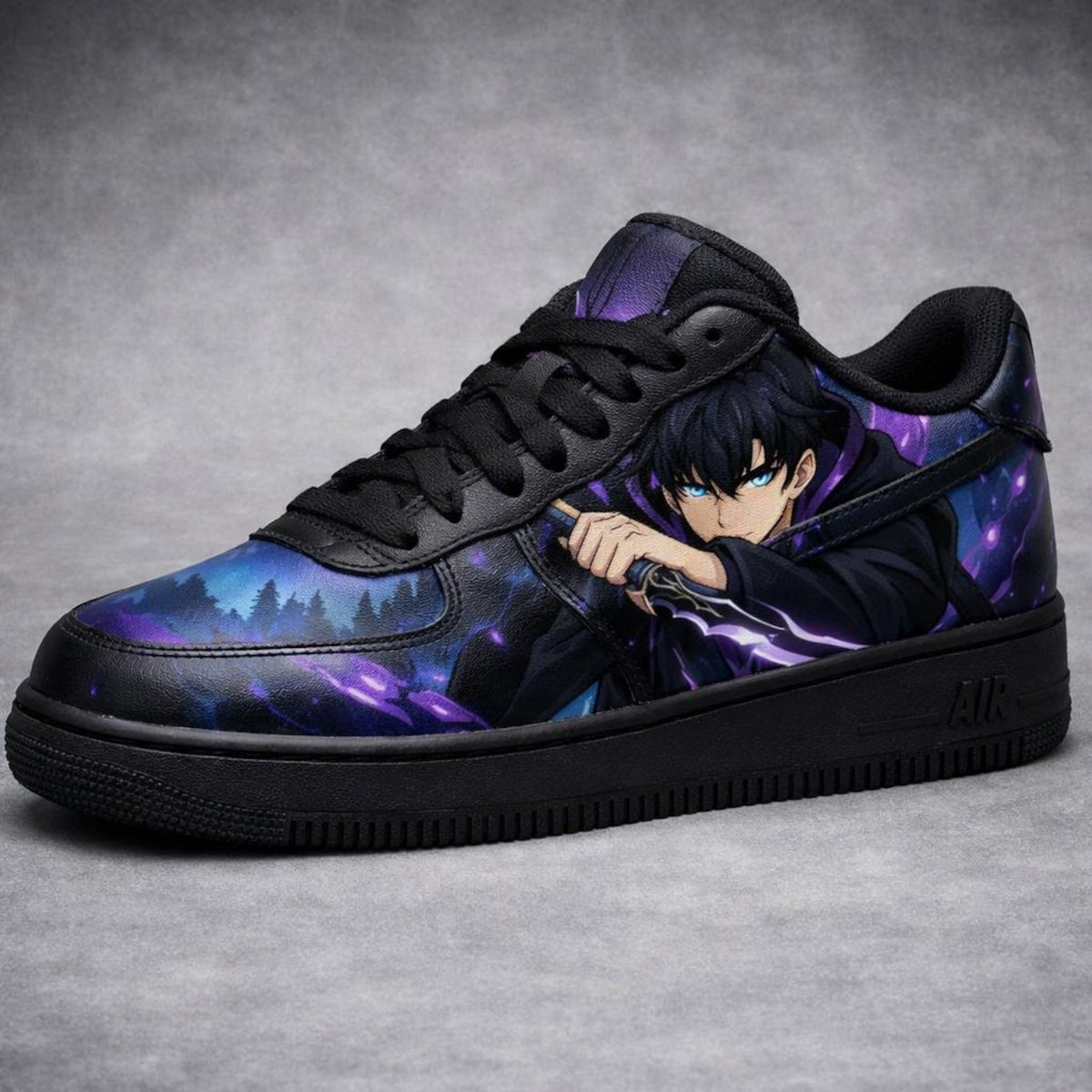 Custom Hand Painted Anime Air Force 1 Sneakers – Dark Streetwear Art