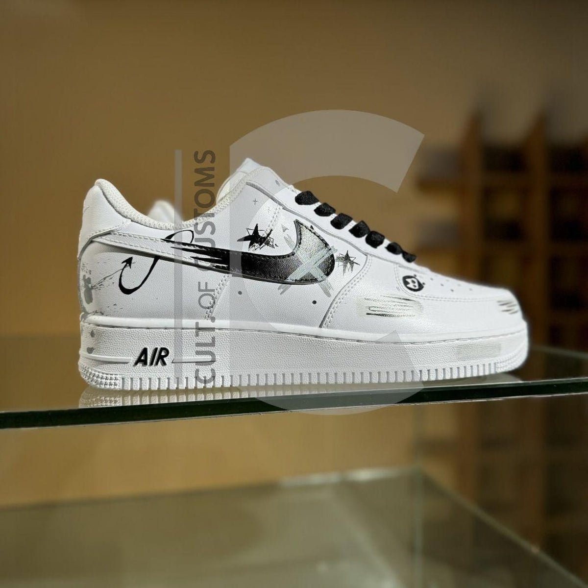 Custom Air force one Handpainted anime style minimalist paint shoe drop  for streetwear lovers