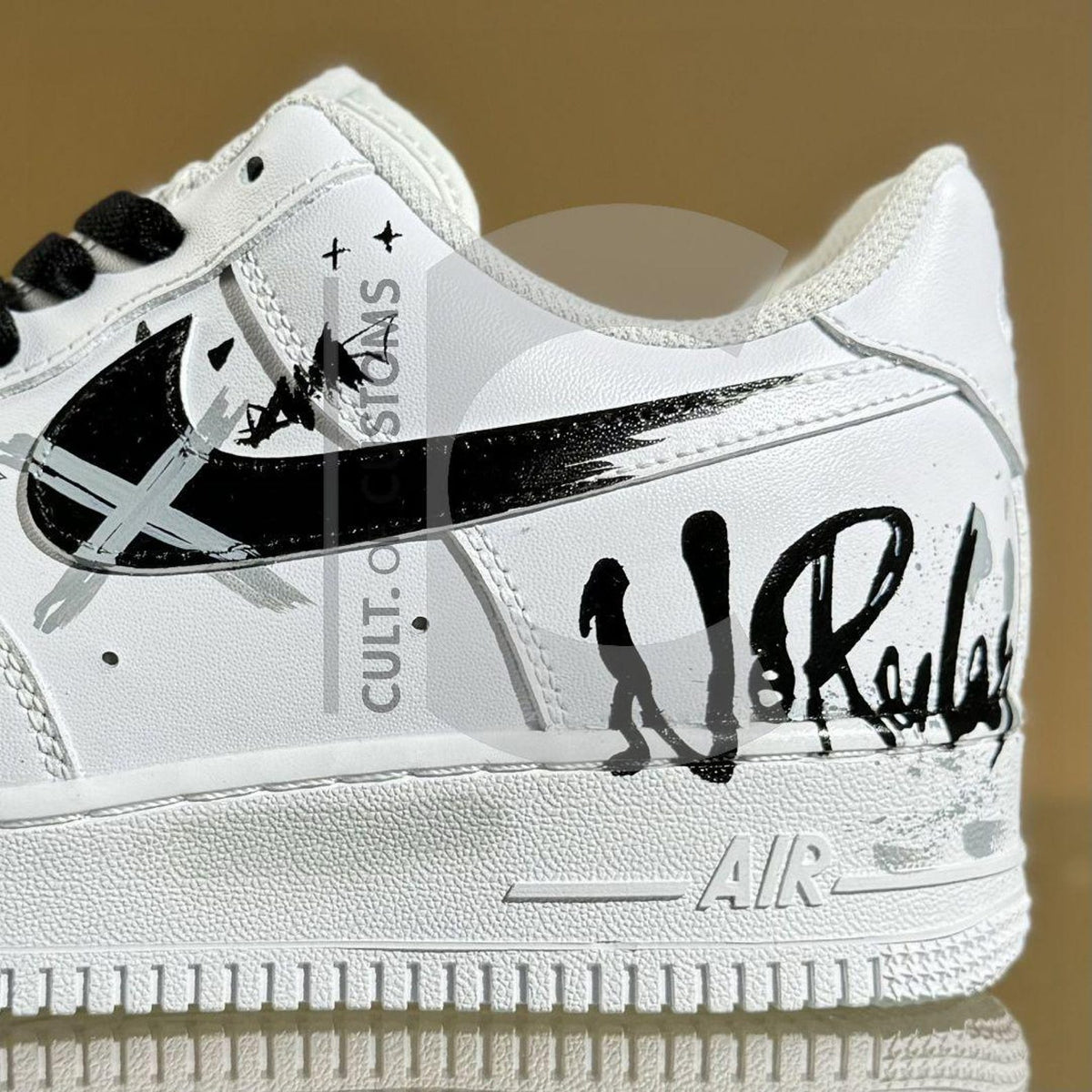 Custom Air force one Handpainted anime style minimalist paint shoe drop  for streetwear lovers