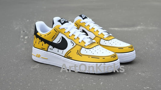 Hand-Painted Custom Air Force 1 Sneakers | Yellow Cartoon Shoes l Birthday Gift l Father's Day Gift Graduation Gift l Birthday Gift