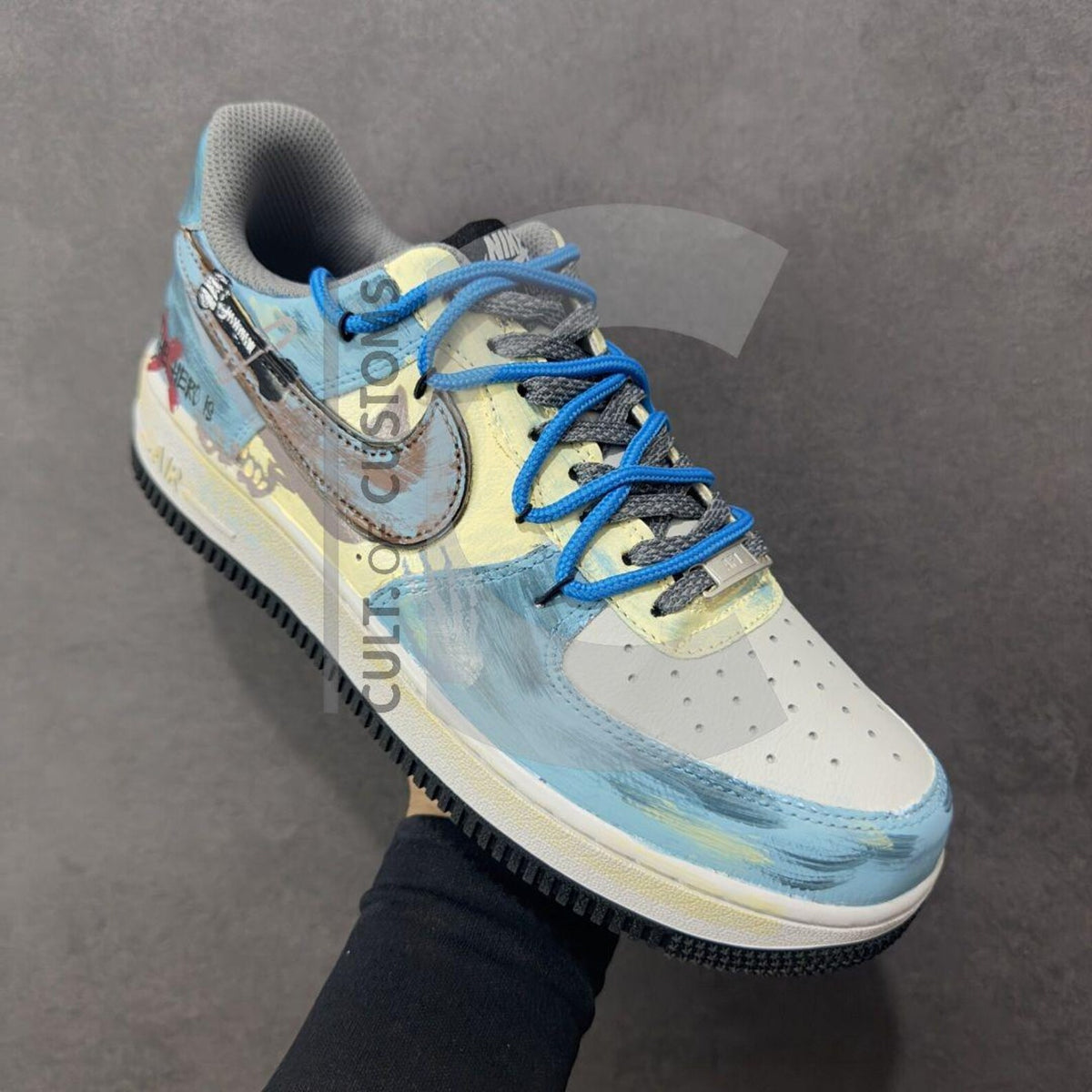 Custom Air force anime style handpainted hero anime fans gift Handpainted sneakers for y2k fans
