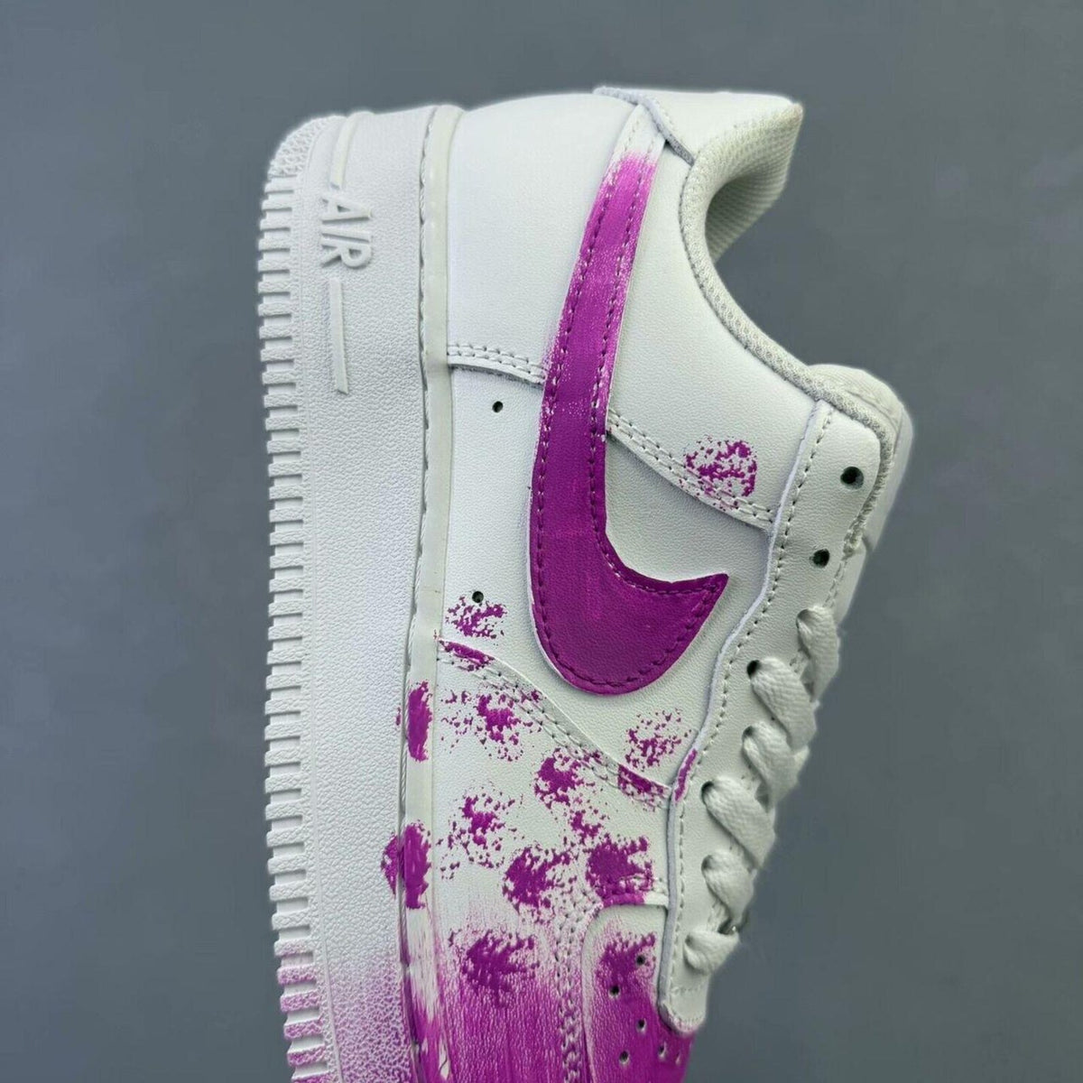 Custom fuchsia Air Force 1 sneakers, handmade