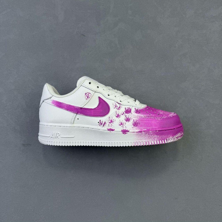 Custom fuchsia Air Force 1 sneakers, handmade