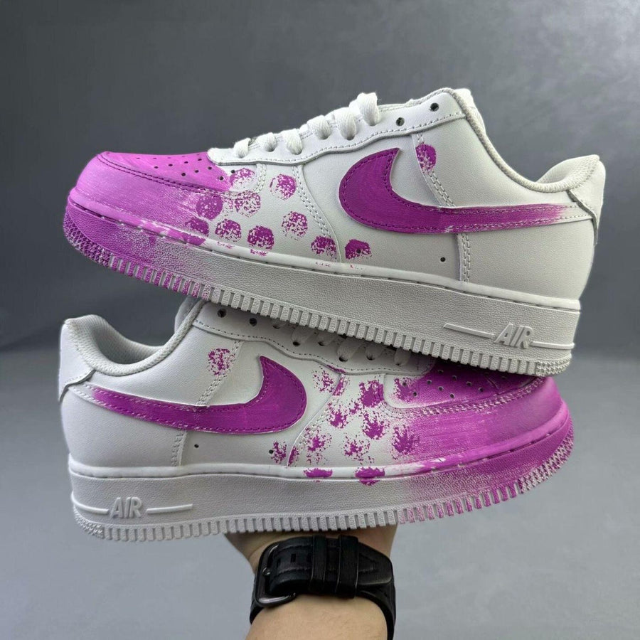 Custom fuchsia Air Force 1 sneakers, handmade