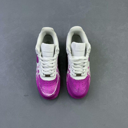 Custom fuchsia Air Force 1 sneakers, handmade