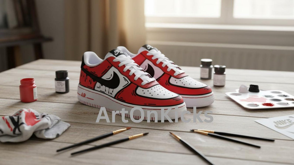Hand-Painted Custom Air Force 1 Sneakers | Red Cartoon Shoes l Birthday Gift l Graduation Gift