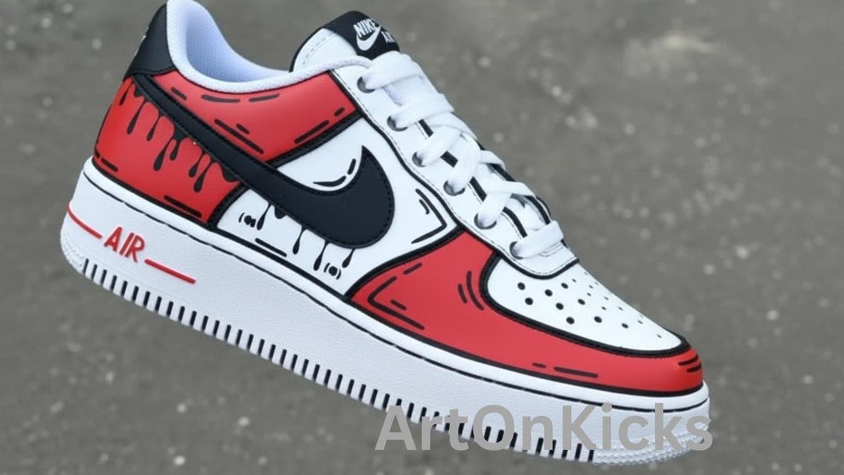 Hand-Painted Custom Air Force 1 Sneakers | Red Cartoon Shoes l Birthday Gift l Graduation Gift