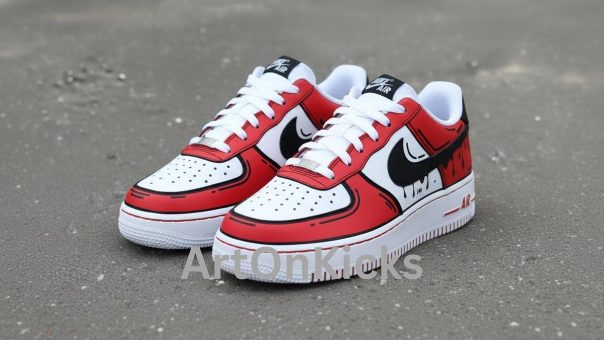 Hand-Painted Custom Air Force 1 Sneakers | Red Cartoon Shoes l Birthday Gift l Graduation Gift
