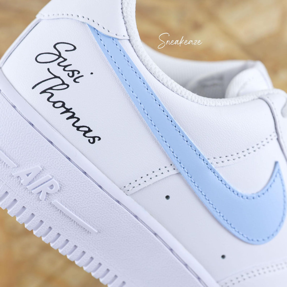 WEDDING - Hand-customized sneakers - Air Force 1 Custom - Wedding personalization with names and date, swoosh color of your choice, unisex