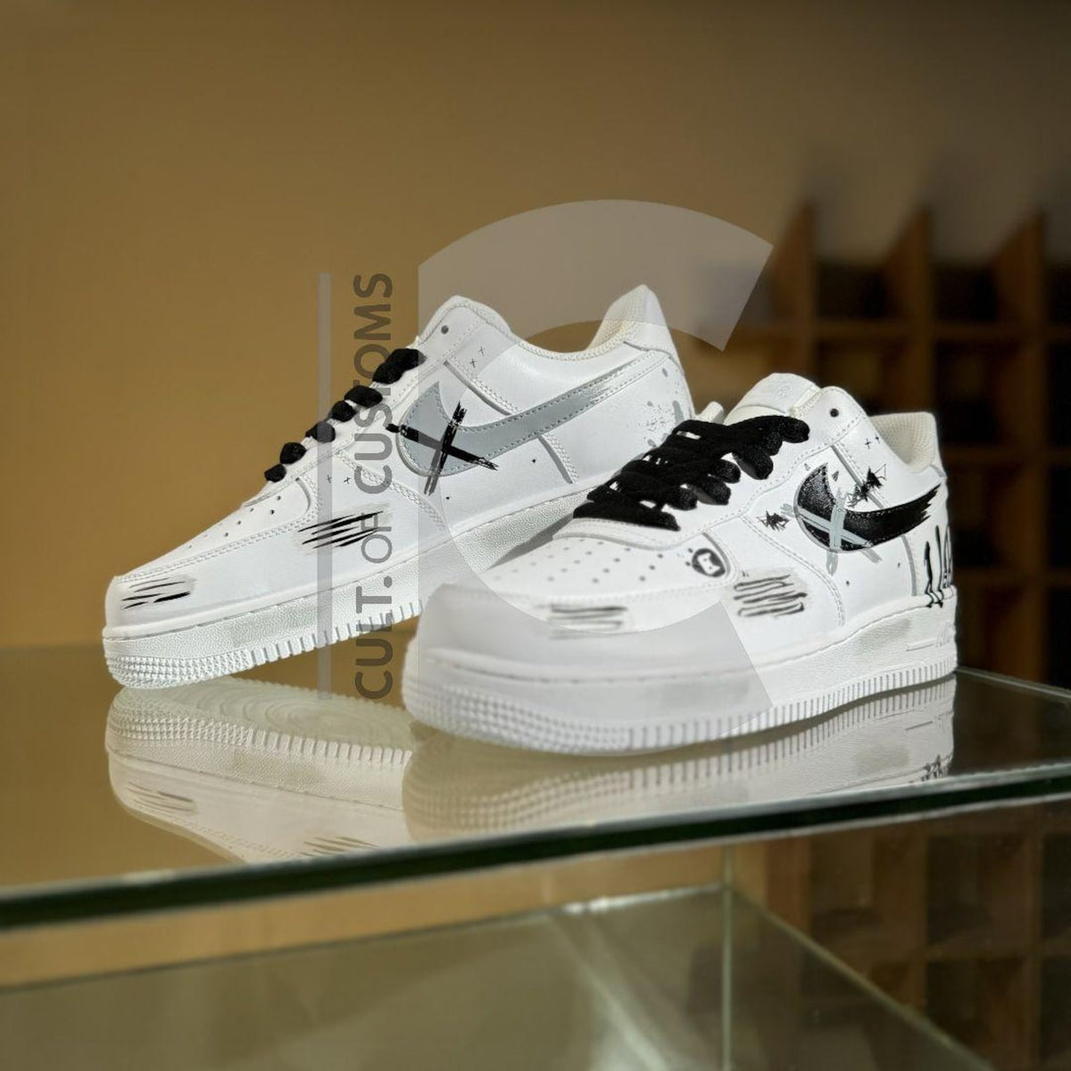 Custom Air force one Handpainted anime style minimalist paint shoe drop for streetwear lovers