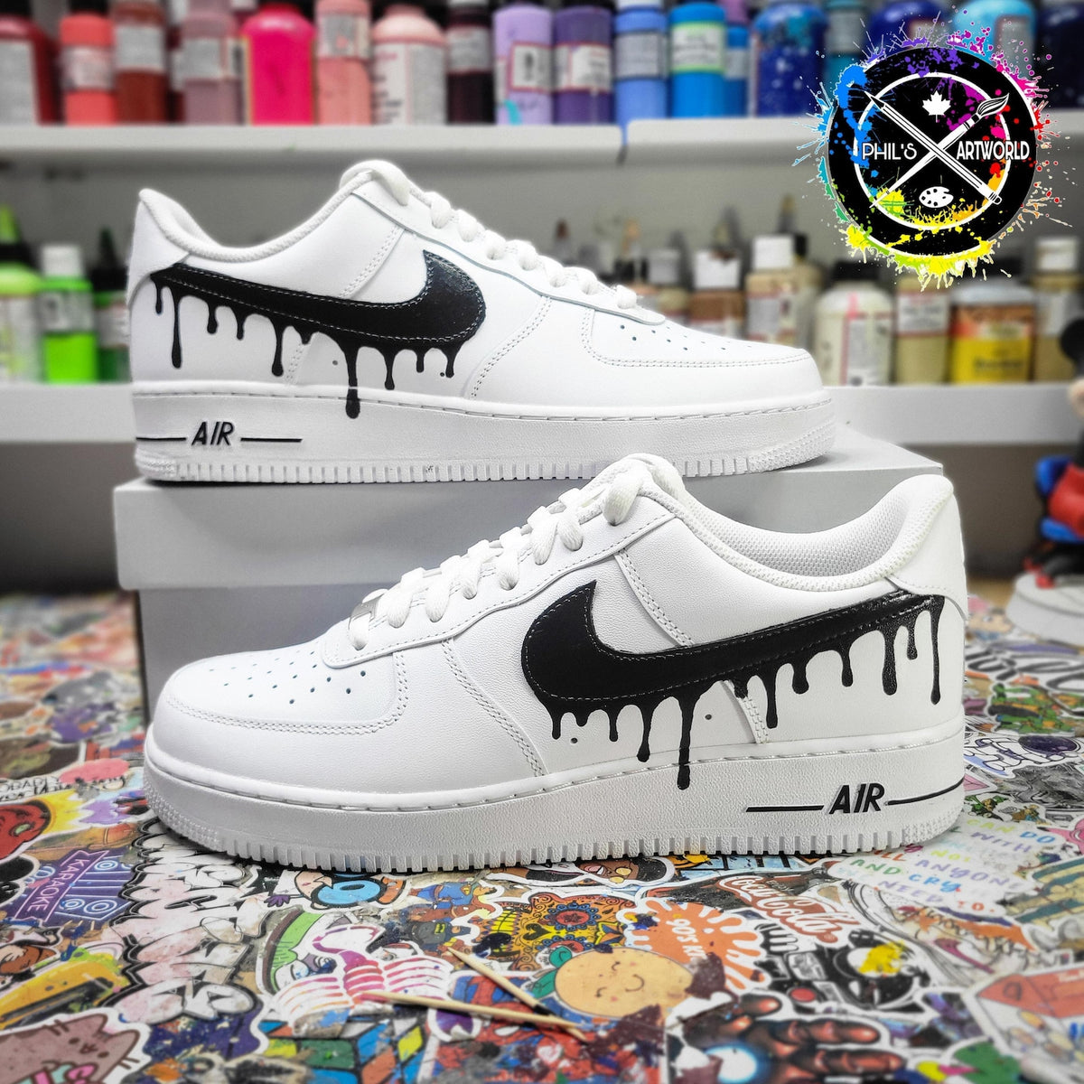 Custom Hand-Painted Drip Air Force 1 Sneakers – Streetwear Nike AF1 Shoes