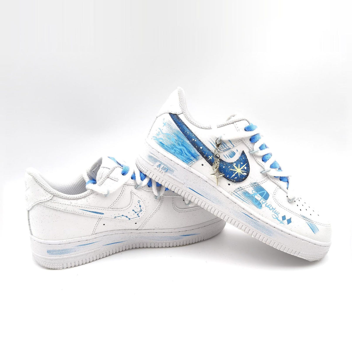 Aquarius Hand Painted Nike Air Force 1 – Custom Zodiac AF1 Sneakers Astrology Shoes