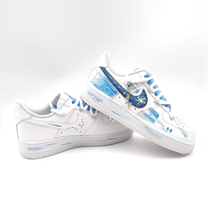 Aquarius Hand Painted Nike Air Force 1 – Custom Zodiac AF1 Sneakers Astrology Shoes