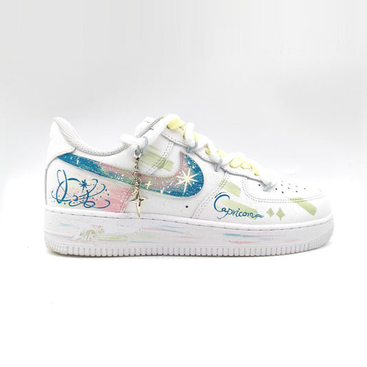 Capricorn Hand Painted Nike Air Force 1 – Custom Zodiac AF1 Sneakers Astrology Shoes