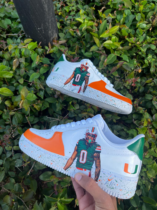 Custom Football Player Air Force 1 Sneakers | Personalized Sports Fan Shoes