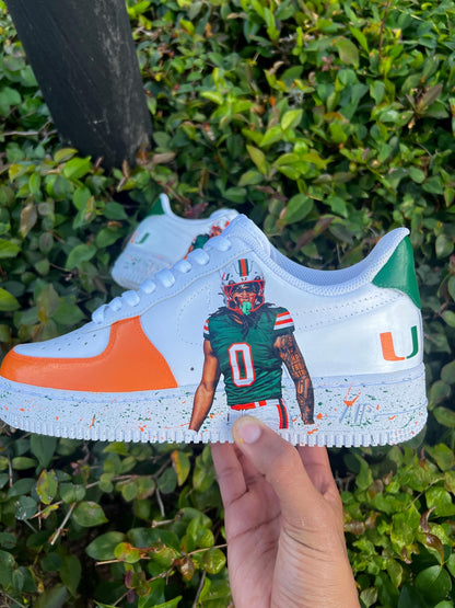 Custom Football Player Air Force 1 Sneakers | Personalized Sports Fan Shoes