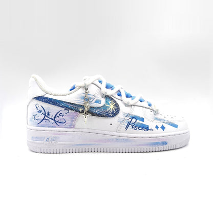 Pisces Hand Painted Nike Air Force 1 – Custom Zodiac AF1 Sneakers Astrology Shoes