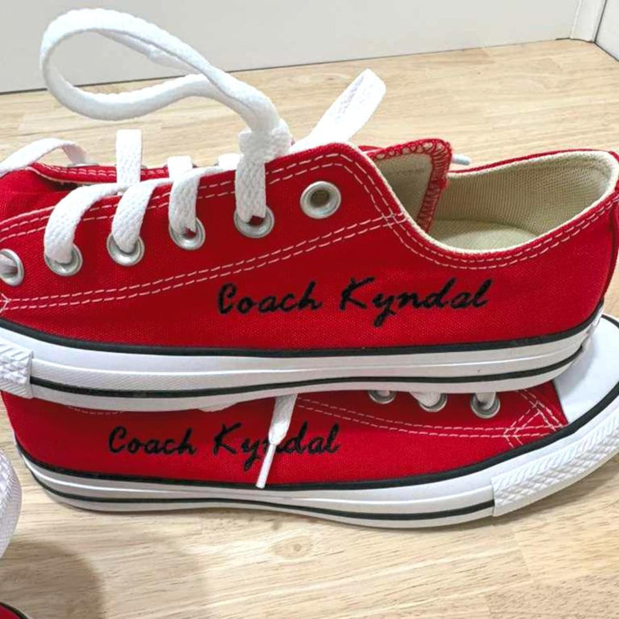 Custom Embroidered Converse Sneakers: Personalized Uniform Team Coach Shoes
