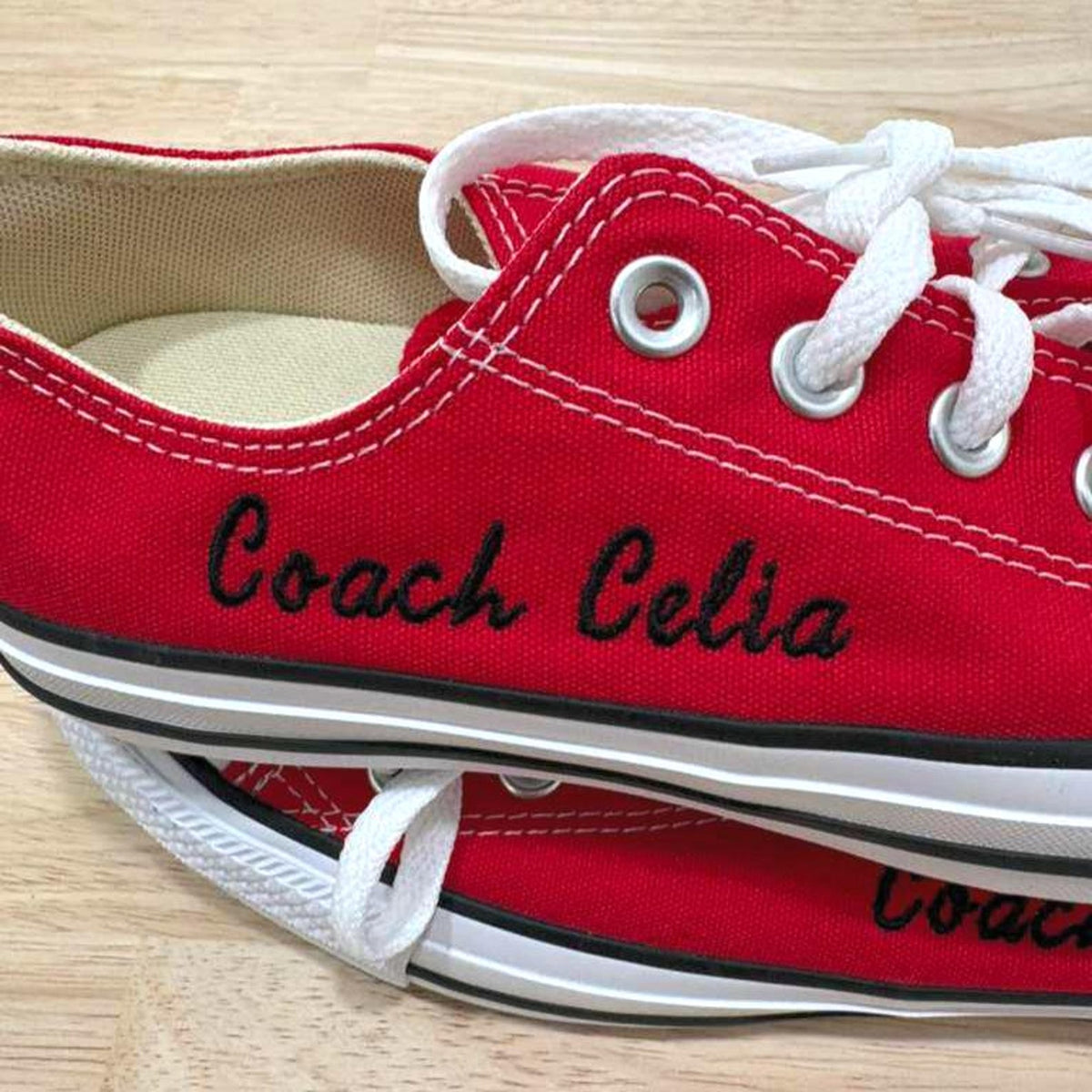 Custom Embroidered Converse Sneakers: Personalized Uniform Team Coach Shoes