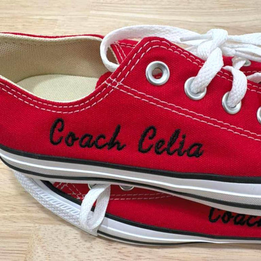 Custom Embroidered Converse Sneakers: Personalized Uniform Team Coach Shoes