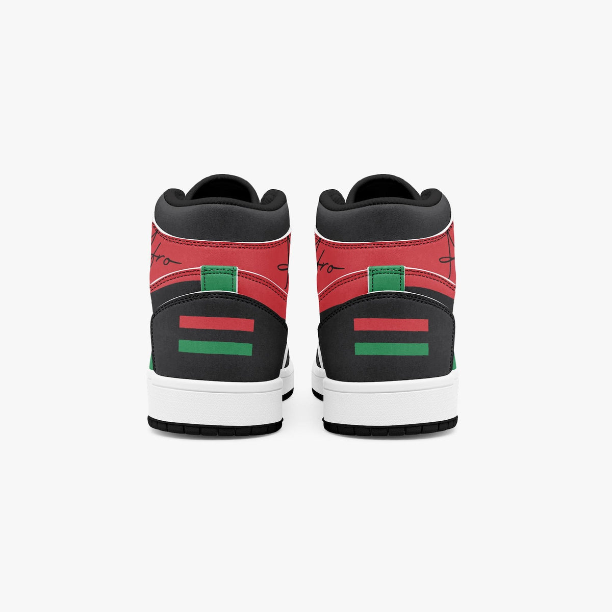Afro American Flag High-Top Sneakers – Pan-African Red Black Green Streetwear