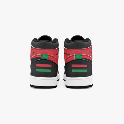 Afro American Flag High-Top Sneakers – Pan-African Red Black Green Streetwear
