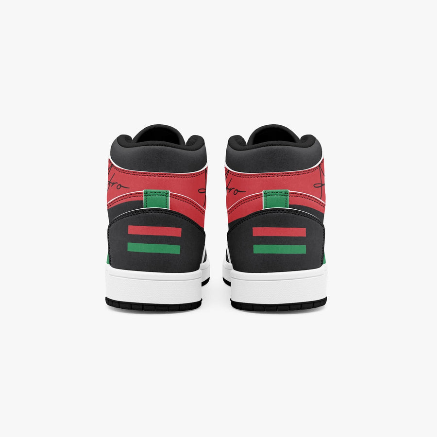 Afro American Flag High-Top Sneakers – Pan-African Red Black Green Streetwear