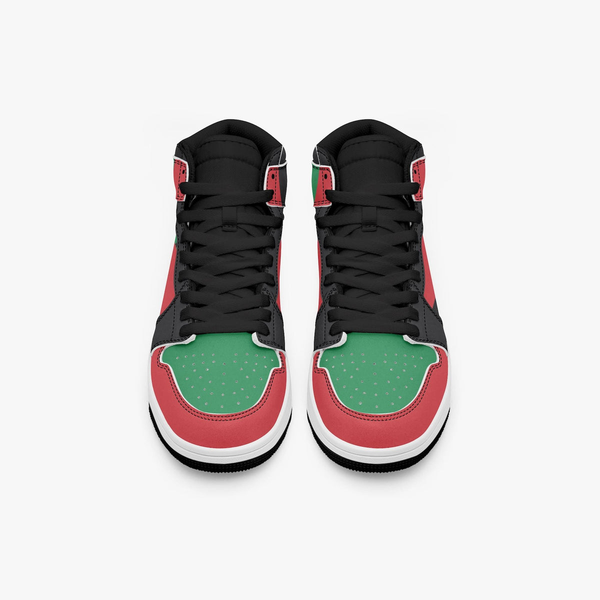 Afro American Flag High-Top Sneakers – Pan-African Red Black Green Streetwear