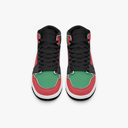 Afro American Flag High-Top Sneakers – Pan-African Red Black Green Streetwear