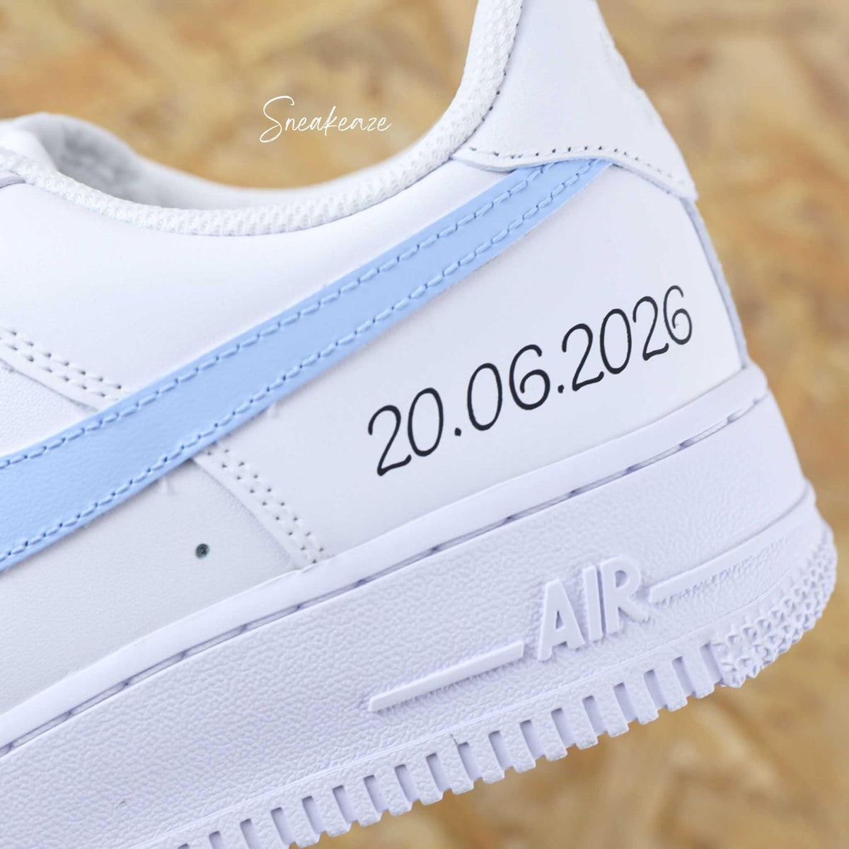 WEDDING - Hand-customized sneakers - Air Force 1 Custom - Wedding personalization with names and date, swoosh color of your choice, unisex