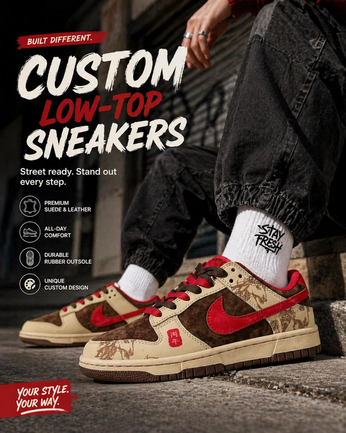 Custom dunk Style 2026 edition Sneakers, Inspired, Low Top Streetwear Shoes, inspired