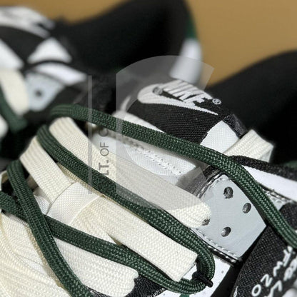 Custom Dunk low Black and Green Handpainted Be Strong message with custom extra rope laces for streetwear lovers
