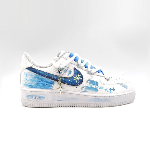 Aquarius Hand Painted Nike Air Force 1 – Custom Zodiac AF1 Sneakers Astrology Shoes