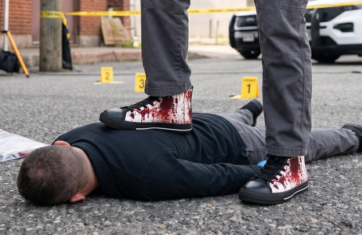 Gothic Horror High Top Sneakers, Gothic Blood Splatter Men's High Tops, Halloween Alt Fashion Gift