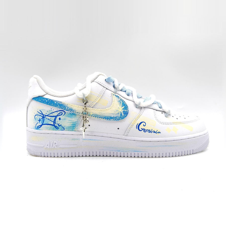 Gemini Hand Painted Nike Air Force 1 – Custom Zodiac AF1 Sneakers Astrology Shoes
