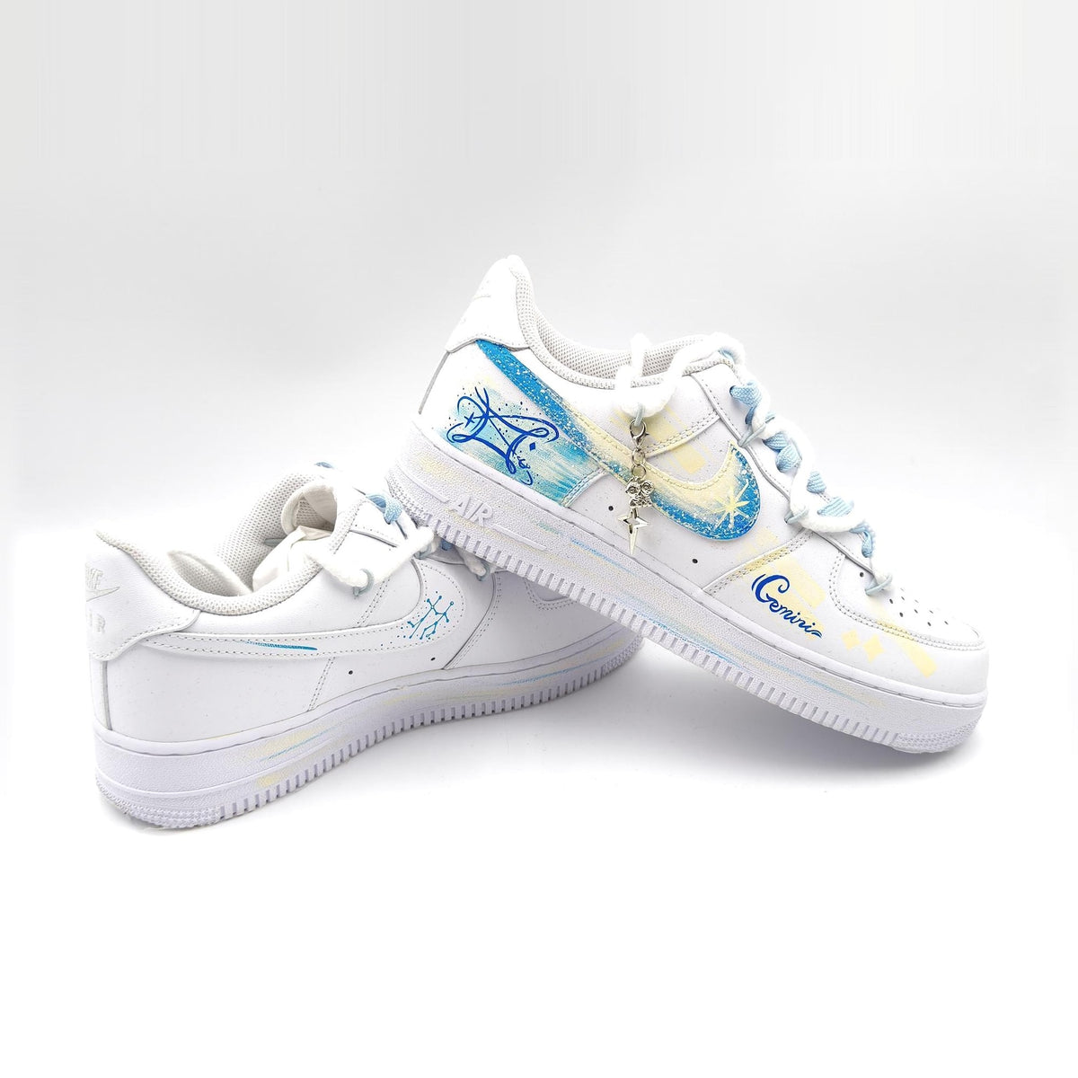 Gemini Hand Painted Nike Air Force 1 – Custom Zodiac AF1 Sneakers Astrology Shoes