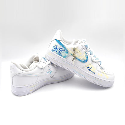Gemini Hand Painted Nike Air Force 1 – Custom Zodiac AF1 Sneakers Astrology Shoes
