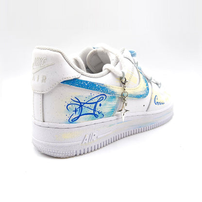 Gemini Hand Painted Nike Air Force 1 – Custom Zodiac AF1 Sneakers Astrology Shoes