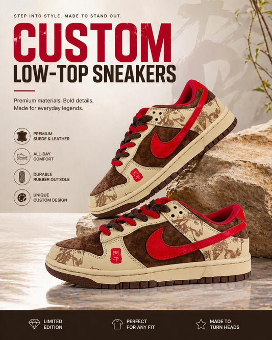 Custom dunk Style 2026 edition Sneakers, Inspired, Low Top Streetwear Shoes, inspired