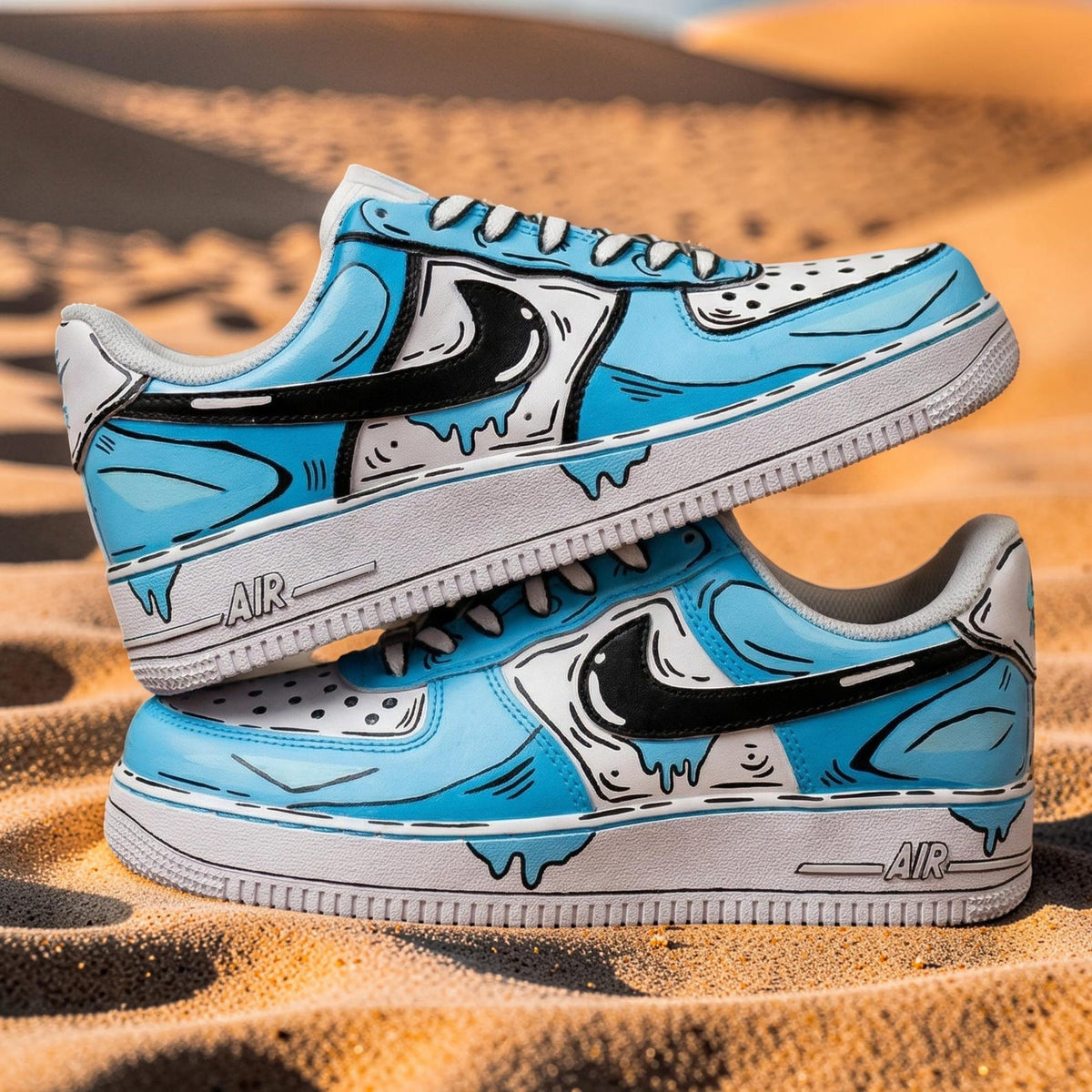 Red Comic Custom Cartoon Air Force 1 Sneakers – Hand Painted Streetwear AF1 Shoes