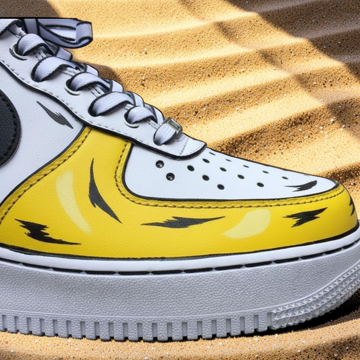 Yellow Comic Custom Cartoon Air Force 1 Sneakers – Hand Painted Streetwear AF1 Shoes